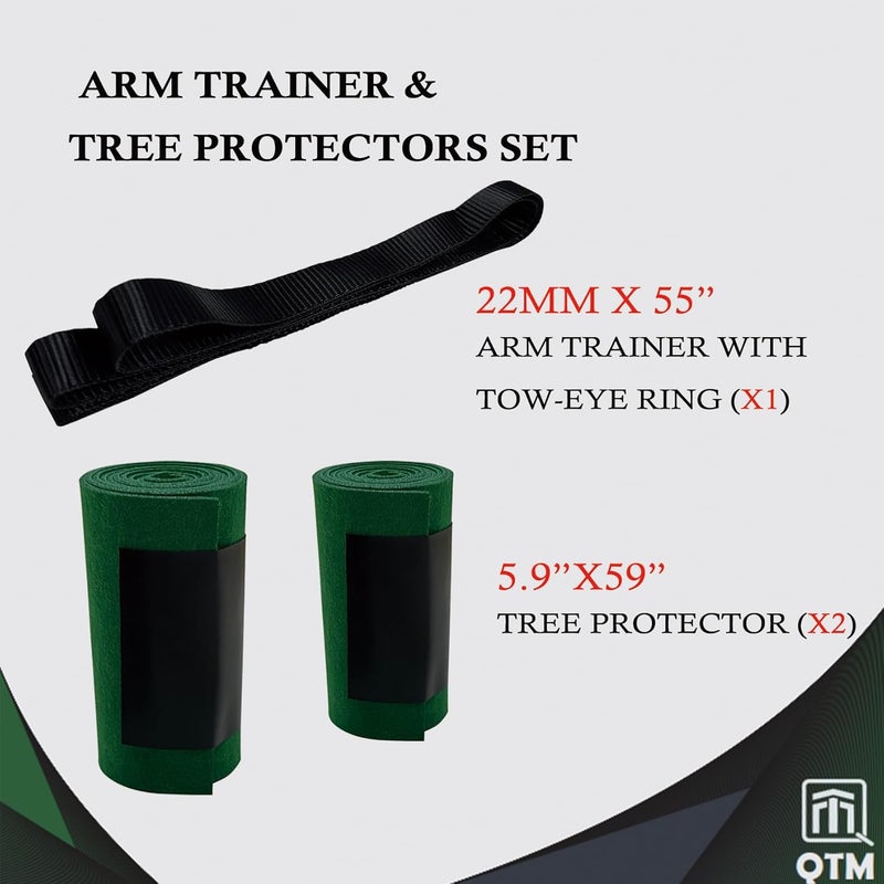 QTM Slackline Kit | 73ft Line with Tree Protectors, Overhead and Arm Training Strap | Drawstring Bag and Instruction Manual | Easy for Beginners, Kids and Adults - Image 5